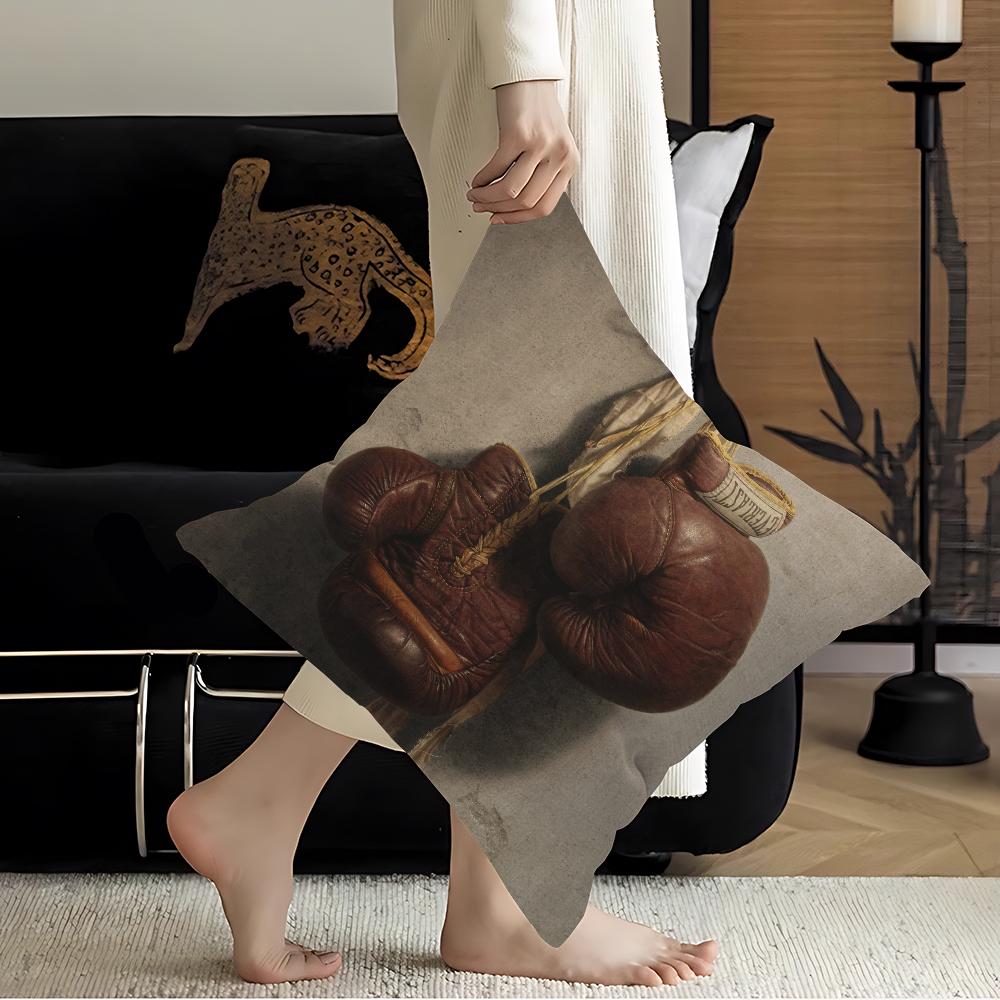 Retro Boxing Gloves Pillow Gift Home Office Decoration Bedroom Sofa Car Cushion Cover Case 45x45