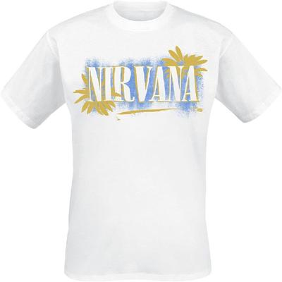 Nirvana T Shirt All Apologies Band Logo Official Mens White Size M