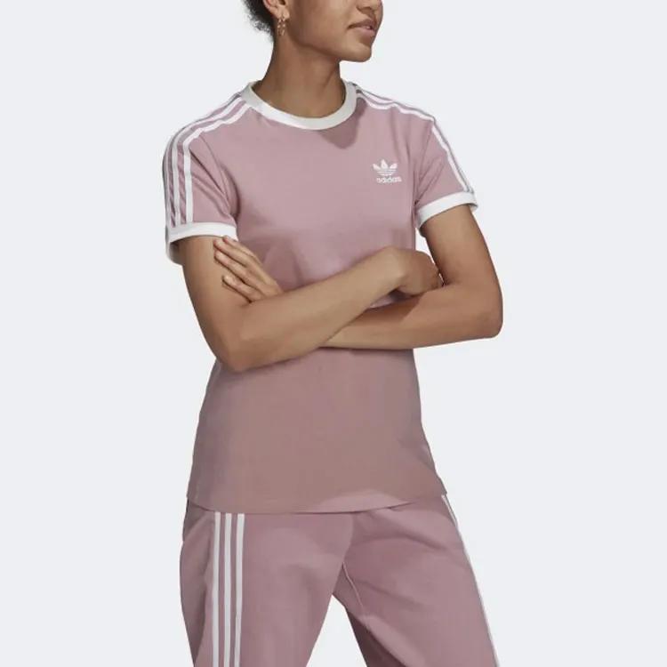 adidas Originals ADICOLOR CLASSICS 3 STRIPES Set In Sleeve T Shirt Women's Pink (Unisex) T-Shirts HB9485