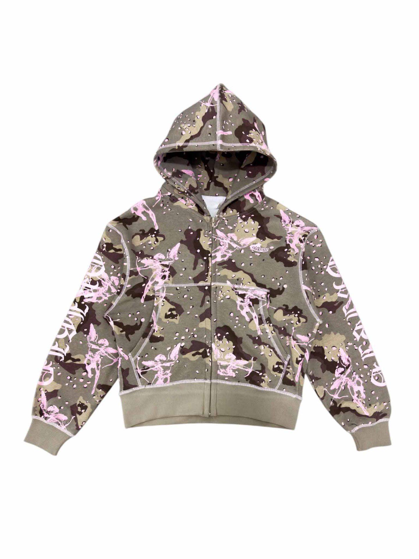 

Унисекс худи на молнии с принтом письма Купидона через границу Extra Large камуфляжный