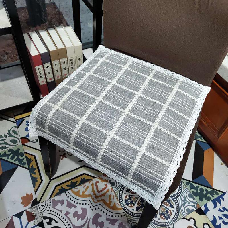 Seat Cushion Lace-up Thick Fabric Four Seasons Seat Cushion Summer Cotton Linen Office Student Dining Chair Stool Cushion