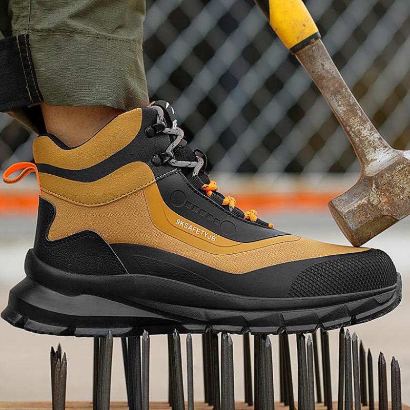 Fashion Work Safety Boots Man Steel Toe Safety Shoes High Top Protective Work Shoes for Men Women Waterproof Lace Up Work Boots Size 48