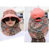 Women's Multifunctional UPF 50+ UV Sun Protection Waterproof Breathable Face Neck Flip Folding Sun Hat
