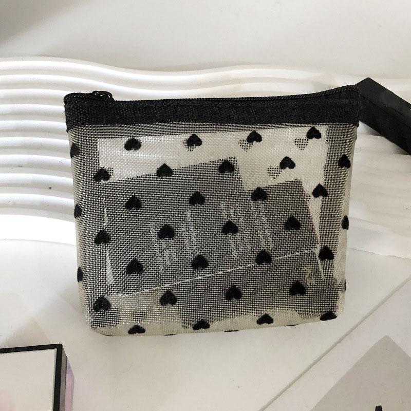Mesh Clear Cosmetic Bags for Women Makeup Storage Organizer Bag Travel Toiletry Pencil Case Lipstick Brush Transparent Case