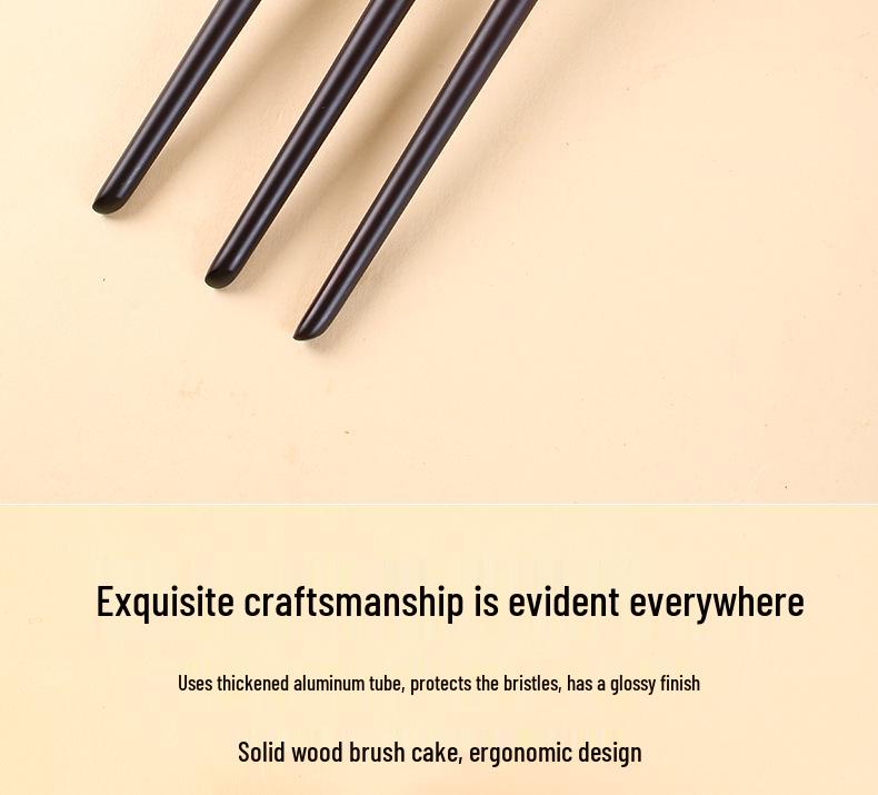 14-Piece Animal Hair Makeup Brush Set - Skin-Friendly Wool Powder Brushes