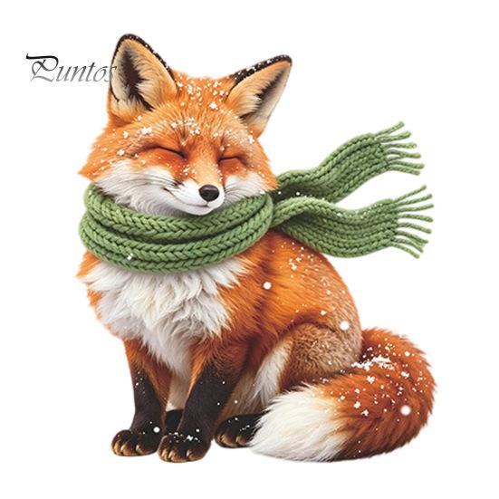 Fox Window Cling Static Cling, Christmas Winter Glass Stickers, PVC Electrostatic Self Adhesive Film Decal for Home Door & Decoration, Removable Wall