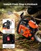 Gas Powered Chainsaw 355.6 mm 40CC 1.15kW 2 Stroke Engine Chainsaw, for Wood Cutting, Tree Trimming & Land Clearing, Throttle-Synced Choke, Power