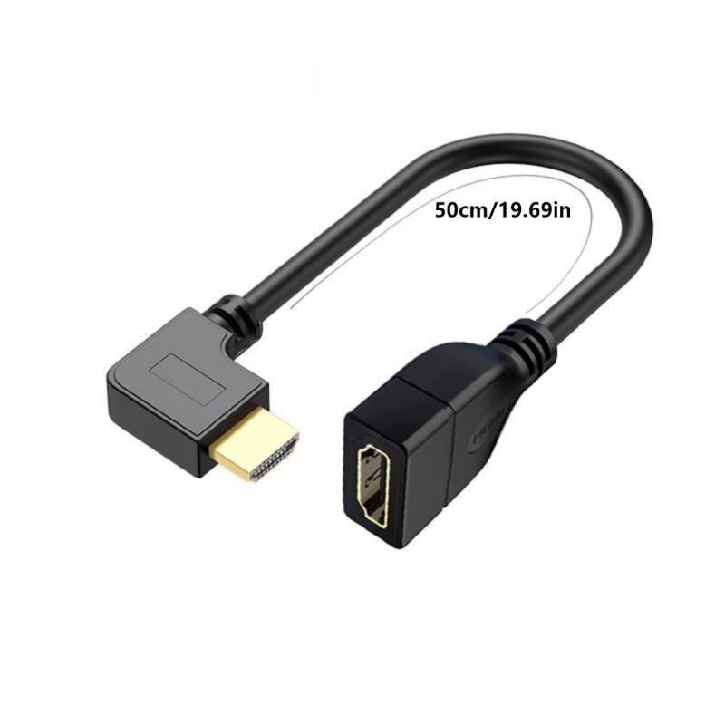 Space Efficient HDTV Extension Cable with 90 Degree L Bend Design for Space Saving and Easy Connection in Tight Space