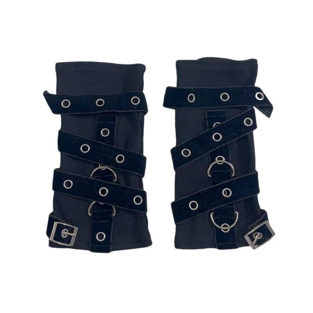 Buckle Street Dance Sleeves Metal Rivet Punk Style Sleeves New Fingerless Gloves  Motorcycle Riding