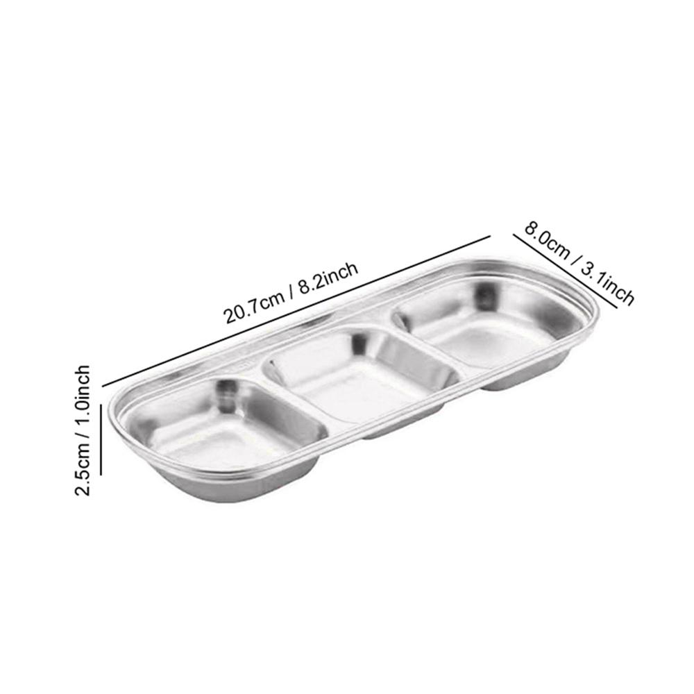 Stainless Steel Camping Seasoning Plate Tray Sauce Dish Spice Plates Pepper Roast Meat Sauce Dishes Bowl BBQ Tableware