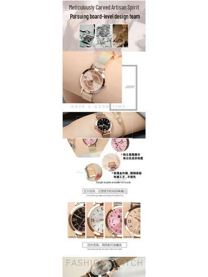 Schweizer Automatik Damen Wasserdichte Uhr mit Leuchtendem Doppeltem Kalender - Koreanisches Design für Studenten.