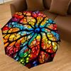 1PC Stained Glass ArtworkAutomatic Open/Close Umbrella with Windproof, 8-Rib Sturdy Canopy, Durable Ribs, Fashionable Design1272A