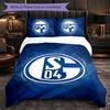 Biancheria da letto a tema Schalke 04 Set 3 Pezzi Copripiumino Biancheria da letto Decorativa per Camera da Teen Decorazione per la Casa