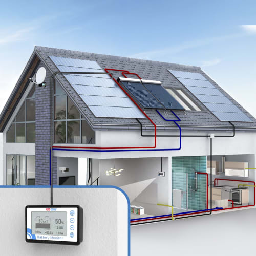 Redodo Battery Monitor, 500A, Battery Gauge, Voltage Range 8V-120V, LED Indicator, Compatible with Lithium-Ion, Gel, and Lead-Acid Batteries