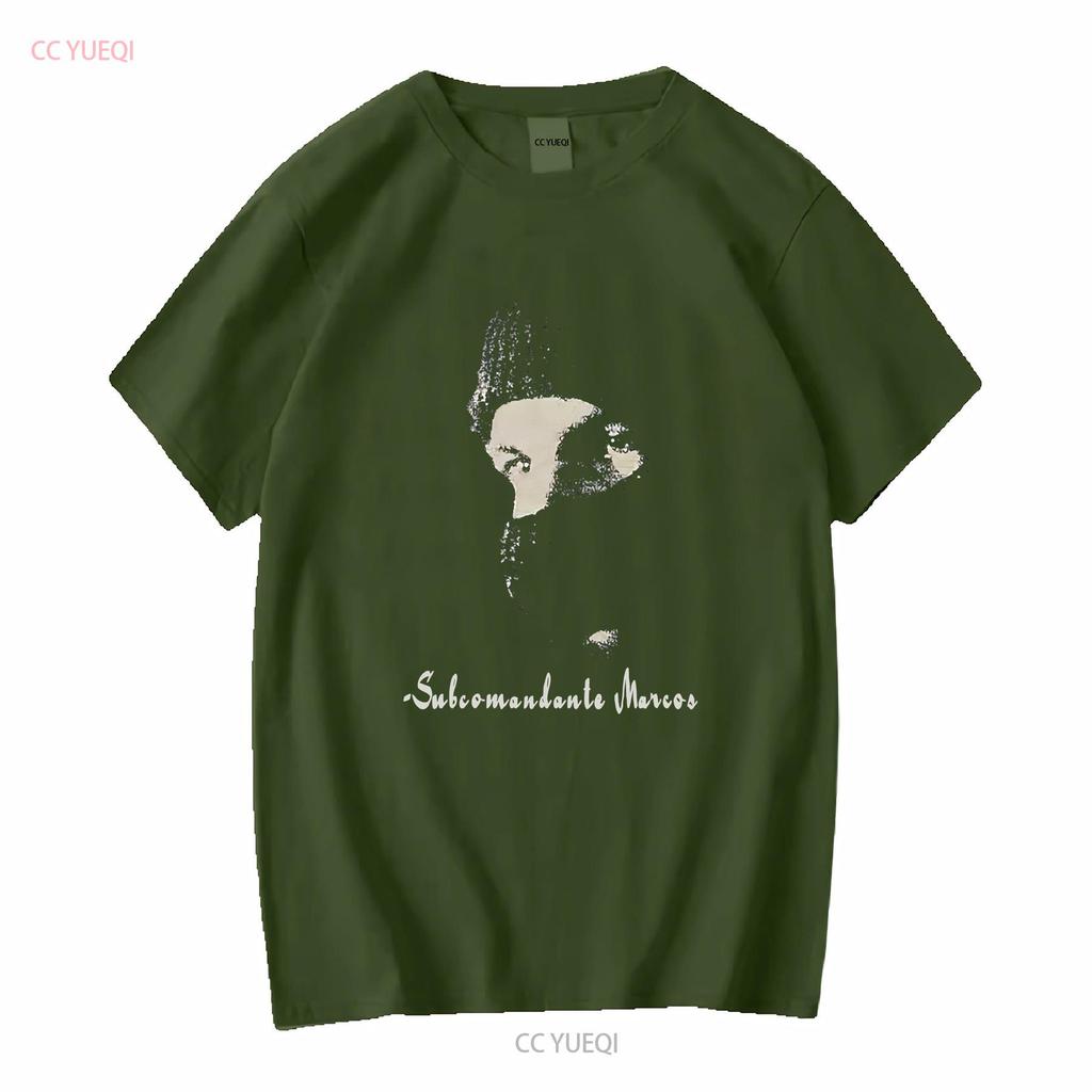 New Rare Subcomandante Marcos Portrait Revolucion EZLN Comandante Emiliano Zapata Retro T Shirt Vintage Style Vintage Washed