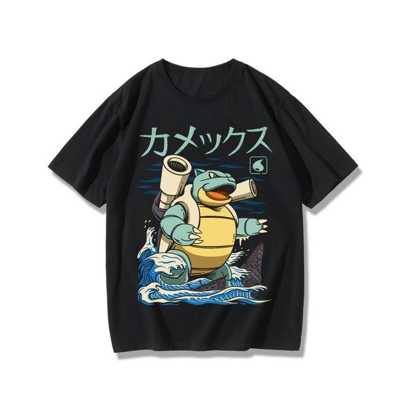 

Pokémon Peripheral Products TShirt Squirtle Frog Seed Gengar Firebreathing Dragon Kabi Beast Anime Peripheral Short Sleeve 3XL