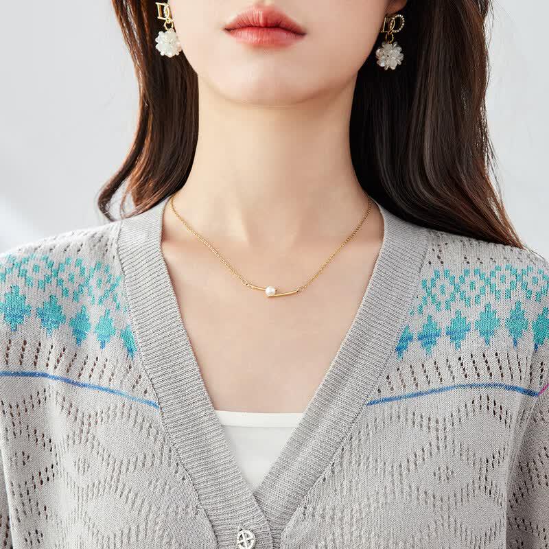 CARBAMMI Women's V-Neck Short Sleeve Knit Cardigan