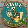 Vintage Metal Tin Sign D Skeleton Newspaper Wall Art Funny Bathroom Decor Xin