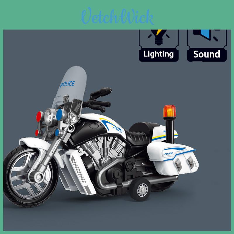 Patrol Car Inertial Motorcycle Police Car Model Toy With Sound And Light For Kids