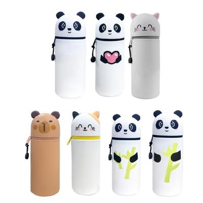 Expandable Cartoon Pen Organizer Pencil Storage Case Foldable Silicone Pouches Great For School Office Home Storage Use