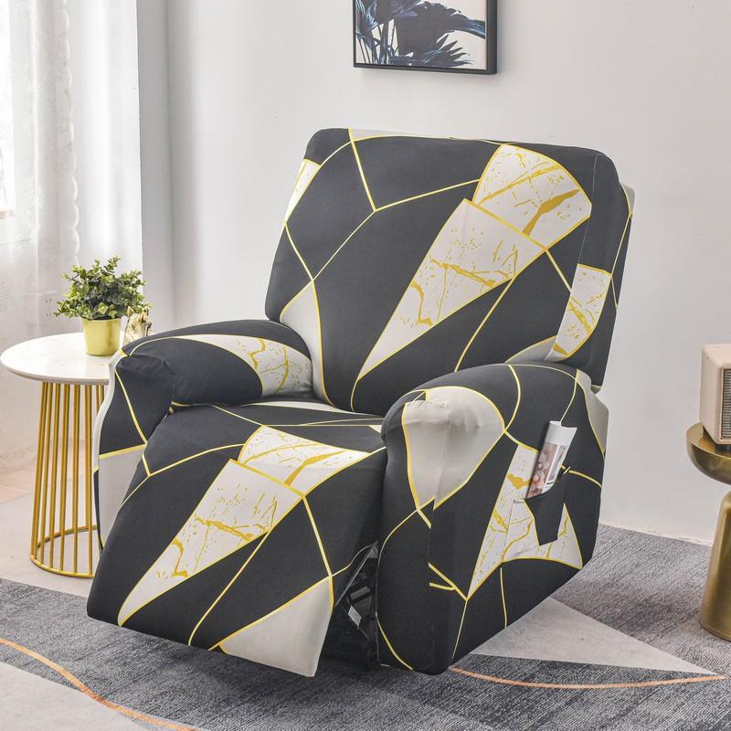 Stretch Recliner Chair Cover 4-Pieces Soft Recliner Chair Slipcover 1-Seater Sofa Couch Protector Home Decor Washable