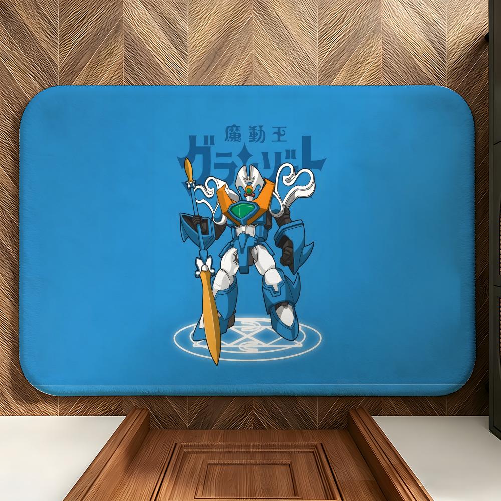 Anime M-Madou King G-Granzort Floor Mat Soft Flannel Floor Mat Suitable for Entryways, Living Rooms, Bedrooms, and Bathrooms