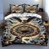 Winged lion clockwork Bedding Duvet cover sets Duvet covers Pillowcases gifts (1 * Duvet Cover 2 * Pillowcases, without duvet insert)