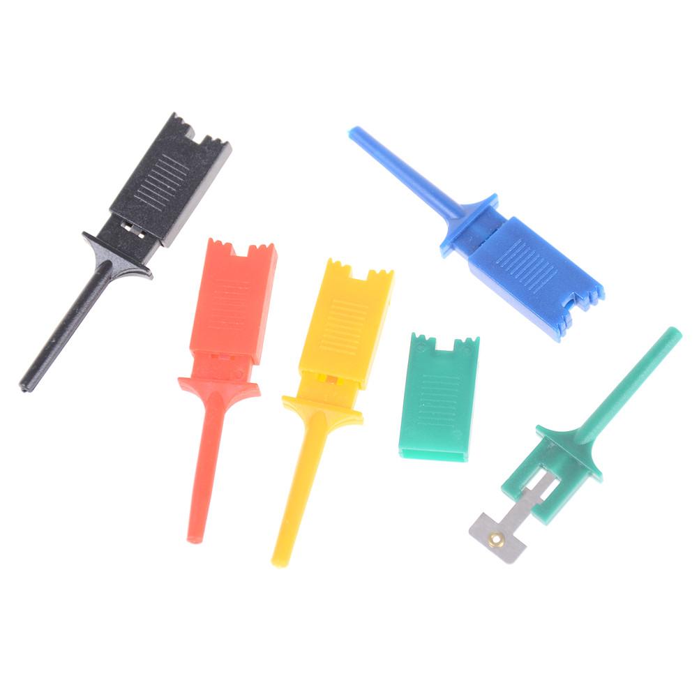 10pcsTest Hook SMD IC 6 Colors Clip Grabbers Test Probe For Electronic Testing Grabber Crocodile Clip Hook Test Clip
