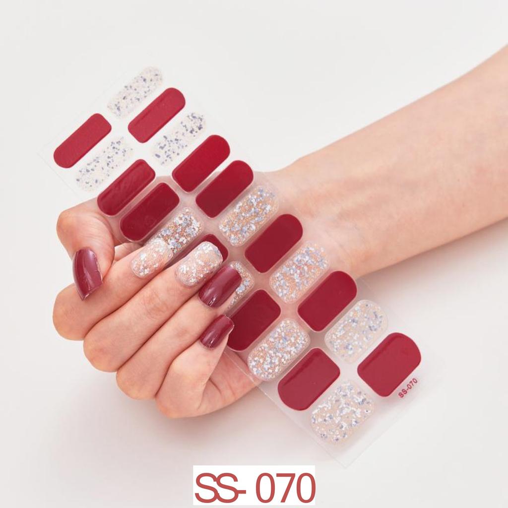 22pcs Sheet Laser Bronzing Full Cover Nail Stickers Long Lasting Tearable Cute Nail Art Wraps Design