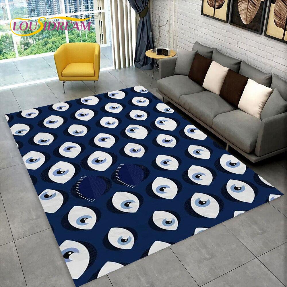 Nazar Nazar Gözü Hayat Ağacı Alan Halısı, Ev Oturma Odası Yatak Odası Kanepe Kapı Paspası Mutfak Dekoru için Halı, Çocuklar Oyun Kaymaz Zemin Paspası