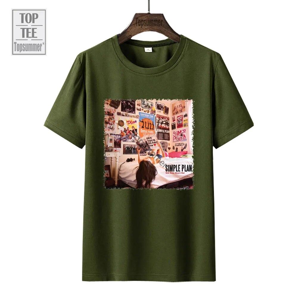 Ge allt! Album T-shirt Simple Plan Turné T-shirt Tonåringar Sommarmode Oversized T-shirts Pojke Flicka Grafiska Tryck T-shirts