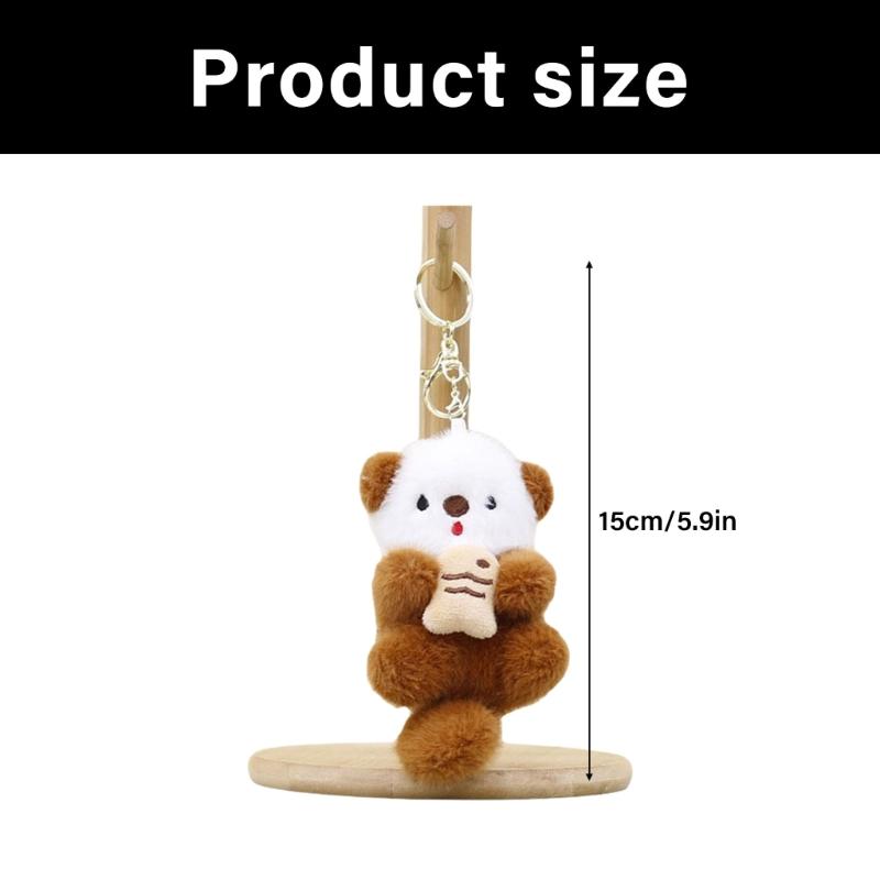 Soft Plush Animal Keychain Plushie Key Ring Compact Design Hanging Ornament For Bags Cars Home Decoration