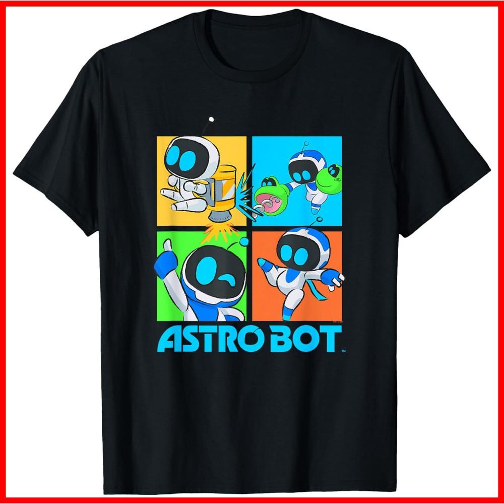 Ripple Junction x Astro Bot Rescue Mission Fighting Pose Black Cotton T-Shirt Unisex T-Shirt
