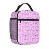 Bestselling Pattern With Pink Bows Waterproof Surface Compact Lunch Bag Diet Meal Packing Lunch Tote