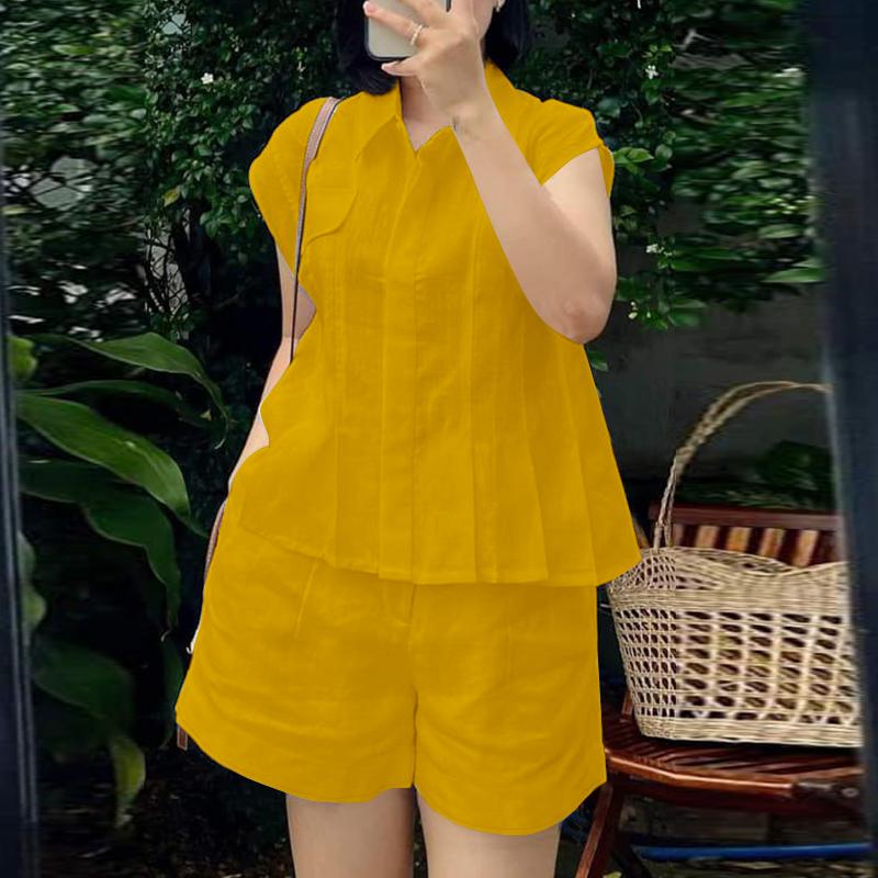 

ZANZEA Women Sleeveless Blouse and Shorts Summer Two Piece Suit Sets 2XL