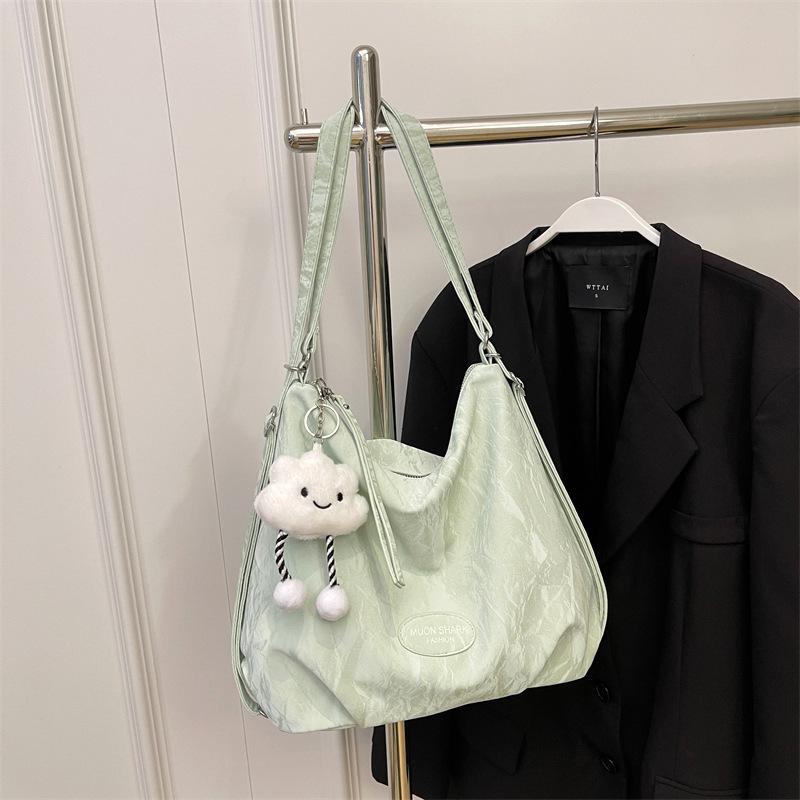 

Niche design tote bag women s new large-capacity multi-functional backpack college student class bag backpack зелений