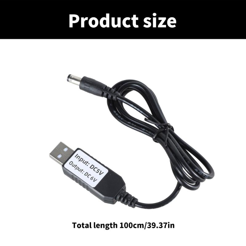 USB 5V2A to 6V1A 5.5x2.1mm Charging Cable for Electronic Gadgets with 5.5x2.1mm Replaces 4AA LR03 LR6 LR14 BAtteries
