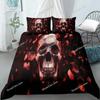 Skull Duvet Cover Queen Size Microfiber Vintage Sugar Skull Girl Day of The Dead Bride with Dark Color Roses Graphic Bedding Set