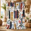 Vintage Books Floral Print Throw Blanket Colorful Old Book Wildflower Pattern Soft Warm Blanket For All Season