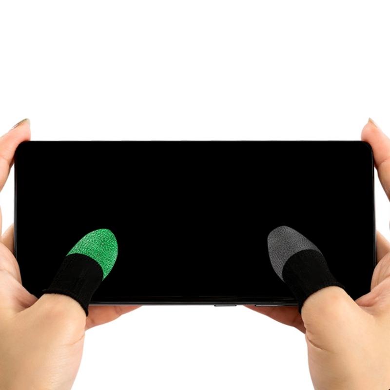 1 Pair Luminous Finger Cover Finger Sleeves Anti Slip Finger Gloves for Mobile Games Thumb Fingertip Covers