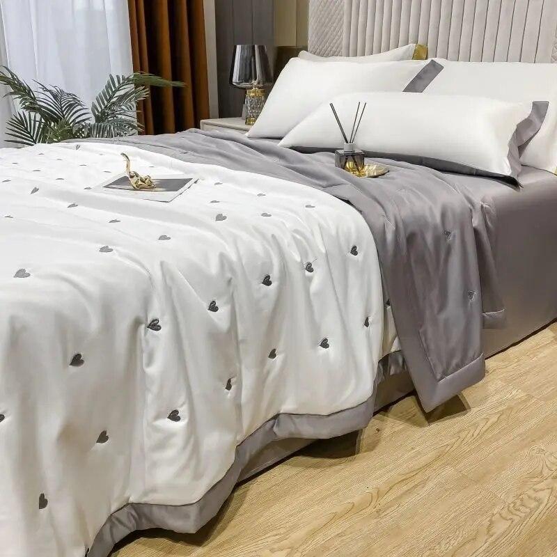 

Летние прохладные одноместные двойные тонкие одеяла, приятные для кожи, одеяло для кроватей, взрослых детей, домашний кондиционер, одеяло, королевское одеяло