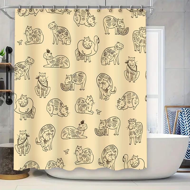 

Creative Shower Curtain With Animal Design Bathroom Decor Ideas Custom Print Size Available For Home Decoration In Bath Curtains W60H190(CM)-1 Pcs
