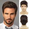 Mens Short Brown Wig Fashion Age-Reducing Synthetic Any Face Shape