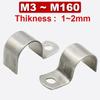304 Stainless Steel P-type Single Side Pipe Clamp Half Single Hole Thickened Riding Card Throat Hoop Ohm Tube Card M3~M160