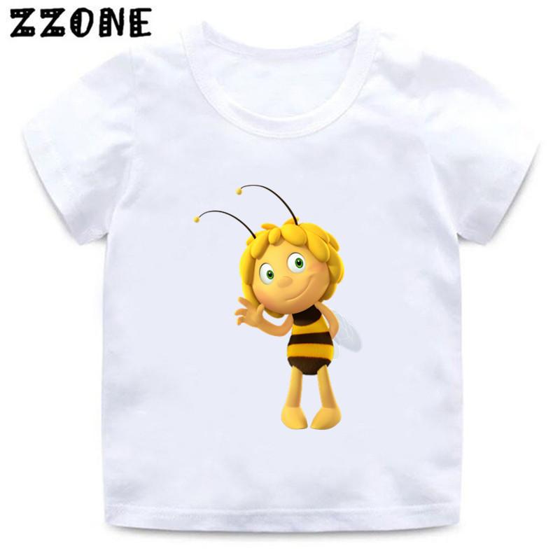 Cute Little Bee Maya Print Cartoon Kids TShirts Funny Girls Clothes Baby Boys T shirt Summer Short Sleeve Children Topsooo5428 100