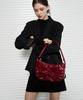 Leathery Glossy Ribbon Shoulder Bag [Red]
