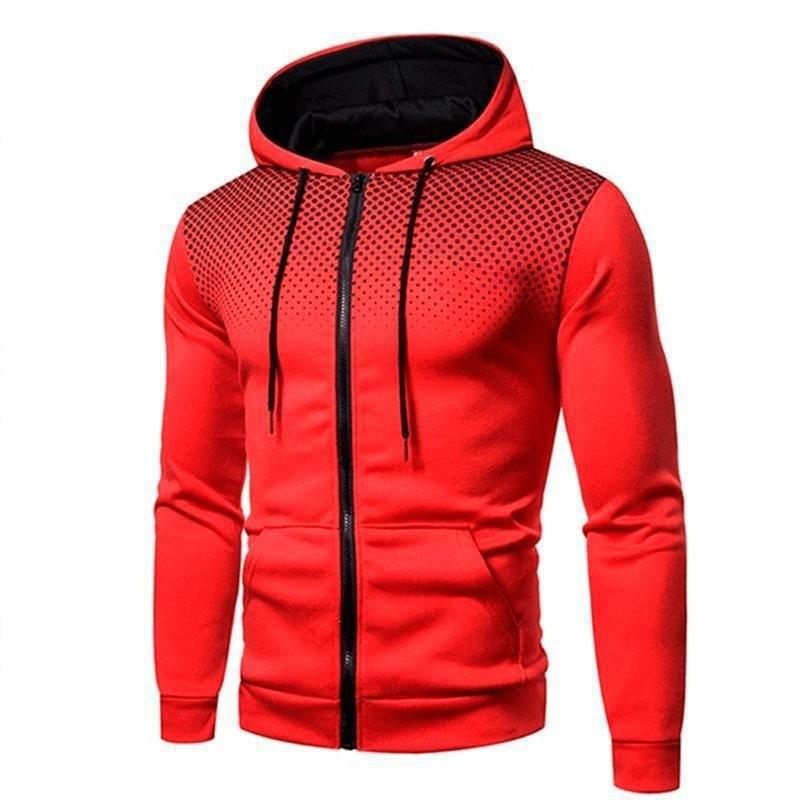 Mens Hooded Zip-Up Sweatshirt Lightweight Casual Sport Pullover Fall