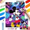 Handmade Diy Oil Painting Digital Painting Kit Mickey Mouse Neon Light Party Home Living Room Entrance Decoration Painting