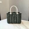 Rattan Woven Handmade Wicker Shopping Basket Multicolors PVC Home Vegetable Fruit Packing 24*14*18cm