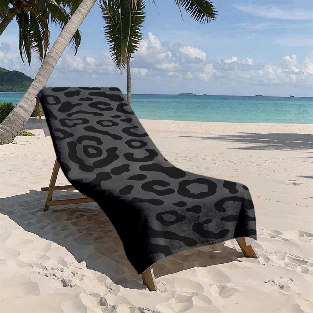 Leopard Print Beach Towel Polyester Material Durable Lightweight Portable For Beach Vacation Bath Swimming Diving Travel